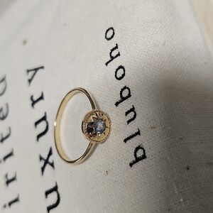 bluboho Gold Ring with Blue Stone